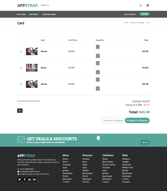 shop-cart page thumbnail